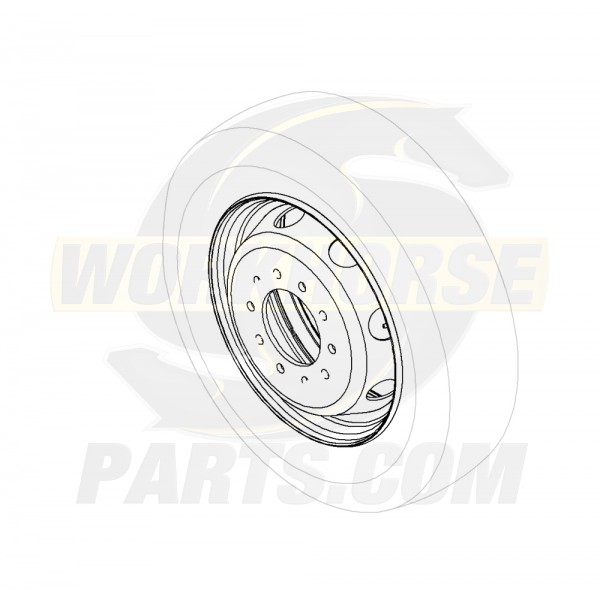 W0007494EC  - Wheel - Front or Rear - 19.5 x 6.0, BC 8.75, Offset 5.0, 10 Hole, Gray (E-Coat)