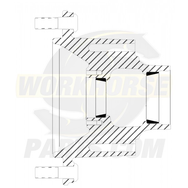 W8002205  -  Front Wheel Hub (w/ Wheel Studs, No Bearings)