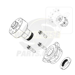 W8002878  -  Front Hub and Spindle (Uni-Pack Bearing, Mounting Bolts, Hub Nut)