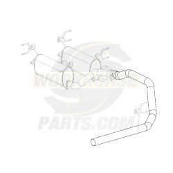 W0005672  -  Pipe Asm - Exhaust, Single Tail, 4" 