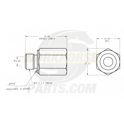 W0009669  -  Adapter - PS Pump, Straight (M18x1.5 to 08 Quick-Loc)