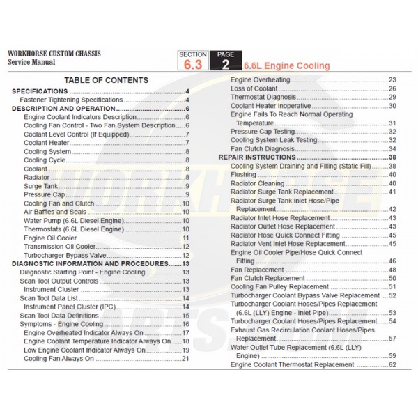 2005-2007 Workhorse LF72 Engine Cooling Service Manual Download