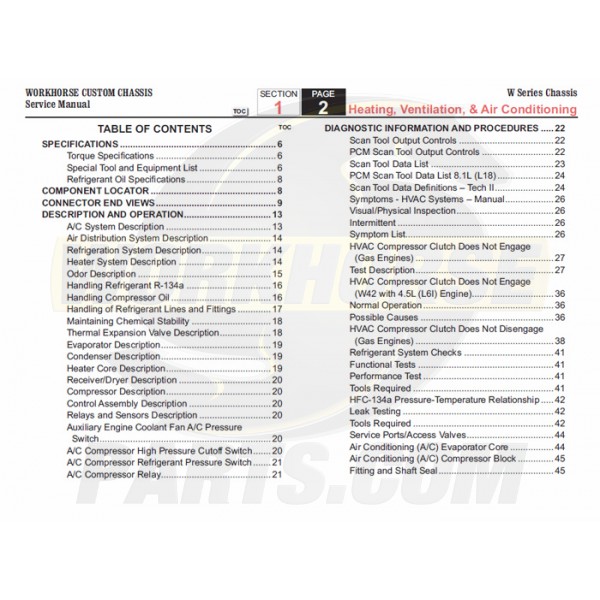 2006 Workhorse W-Series HVAC Service Manual Download
