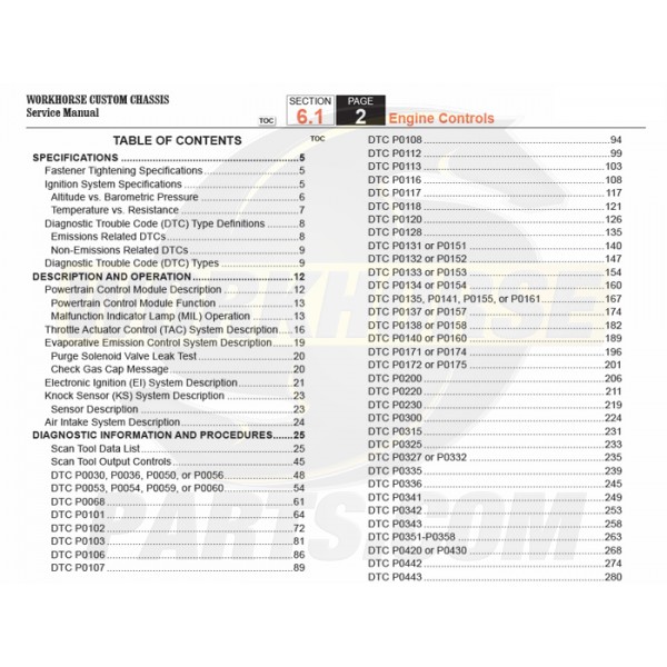 2007-2008 Workhorse R26 UFO Engine Controls Service Manual Download