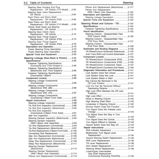 1998 Chevrolet P Series Steering Service Manual Download