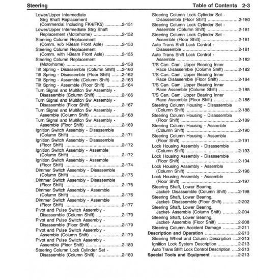 1998 Chevrolet P Series Steering Service Manual Download