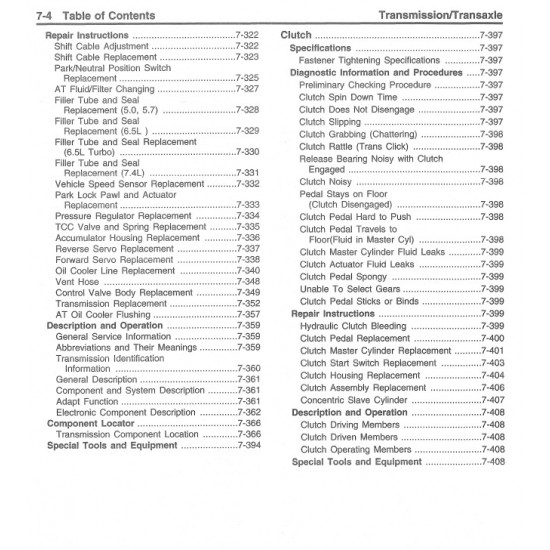 1998 Chevrolet P Series Transmission Service Manual Download