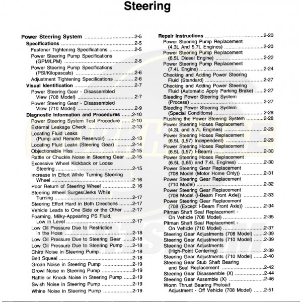 1999-2003 Workhorse Steering Service Manual Download