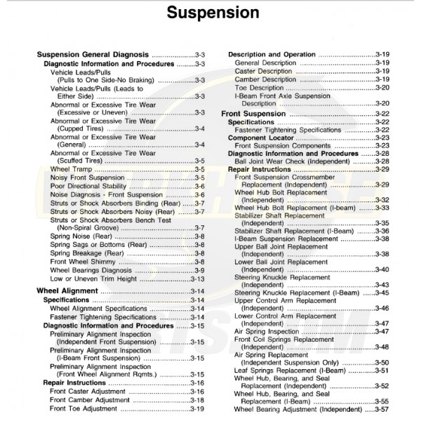 1999-2003 Workhorse Suspension Service Manual Download