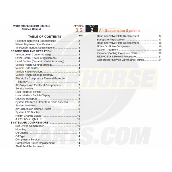 2005-2007 Workhorse LF72 Air Suspension Service Manual Download