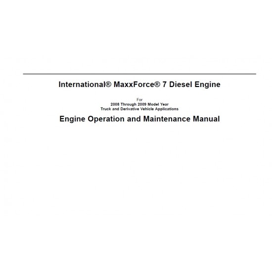 2008-2009 International MaxxForce 7 Owners Manual Download