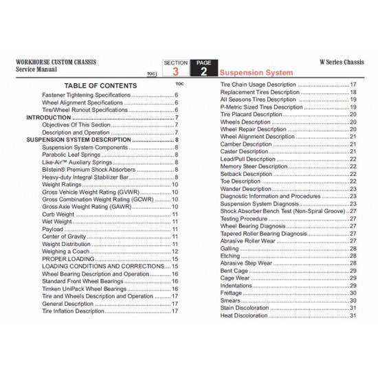 2007-2009 Workhorse W-Series Suspension Service Manual Download
