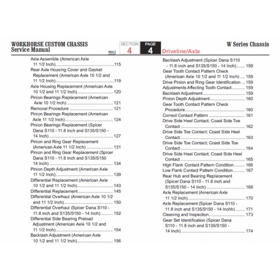 2007-2009 Workhorse W-Series Driveline & Axle Service Manual Download