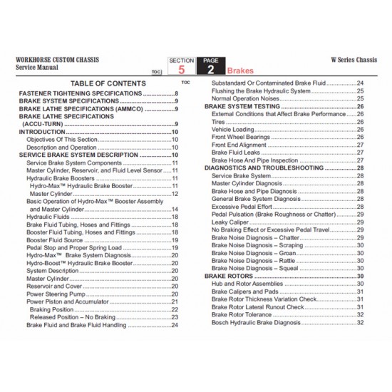 2007-2009 Workhorse W-Series Brakes Service Manual Download