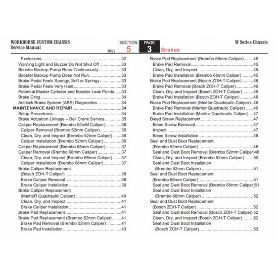 2007-2009 Workhorse W-Series Brakes Service Manual Download