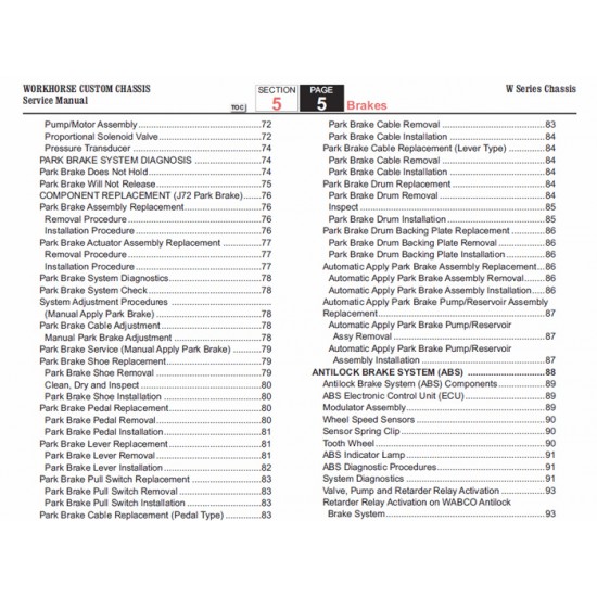 2007-2009 Workhorse W-Series Brakes Service Manual Download