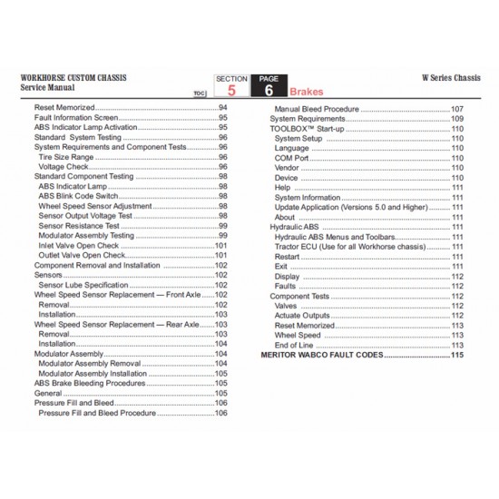 2007-2009 Workhorse W-Series Brakes Service Manual Download