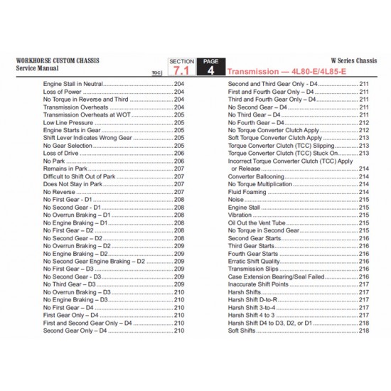2007-2009 Workhorse W-Series Hydra-Matic (4L80-E & 4L85-E) Transmission Service Manual Download