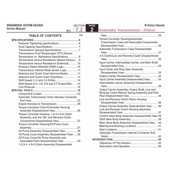 2007-2009 Workhorse W-Series Allison Transmission Service Manual Download