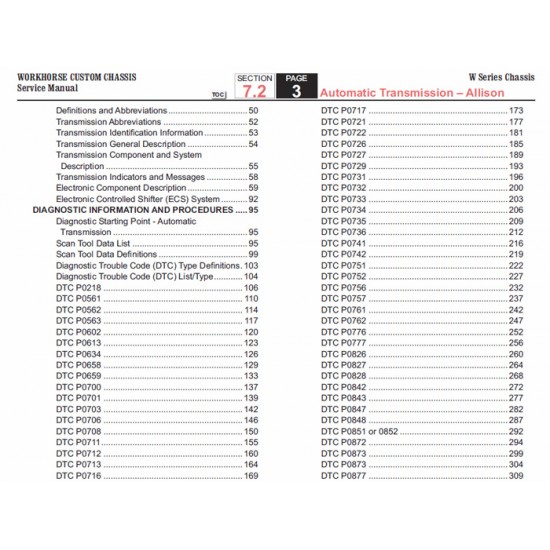 2007-2009 Workhorse W-Series Allison Transmission Service Manual Download