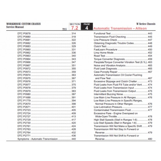 2007-2009 Workhorse W-Series Allison Transmission Service Manual Download