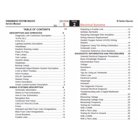 2007-2009 Workhorse W-Series Electrical Systems Service Manual Download