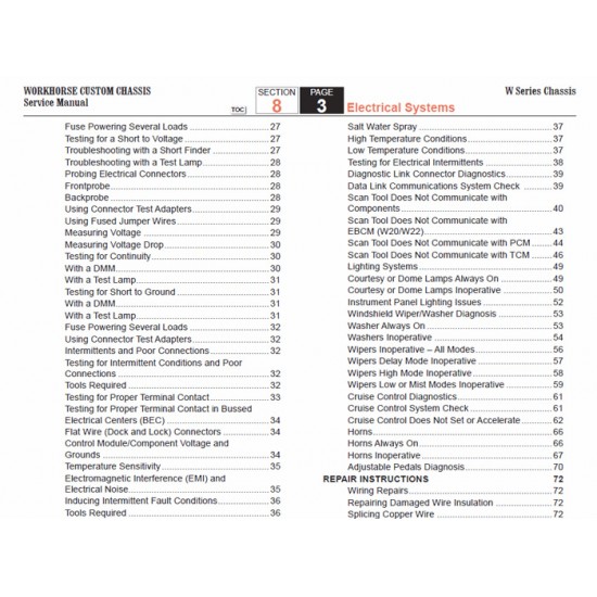 2007-2009 Workhorse W-Series Electrical Systems Service Manual Download