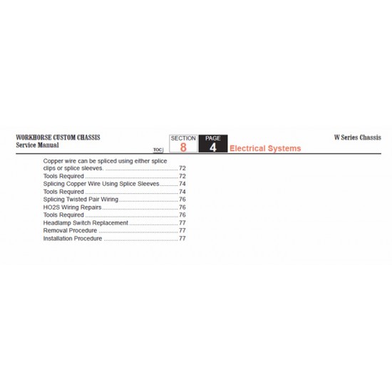 2007-2009 Workhorse W-Series Electrical Systems Service Manual Download