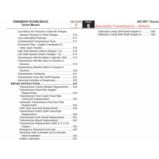 2007-2008 Workhorse R26 UFO Allison Transmission Service Manual Download 2007-2008 Workhorse R26 UFO Allison Transmission Service Manual Download