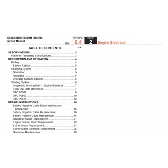 2007-2008 Workhorse R26 UFO Engine Electrical Service Manual Download 2007-2008 Workhorse R26 UFO Engine Electrical Service Manual Download