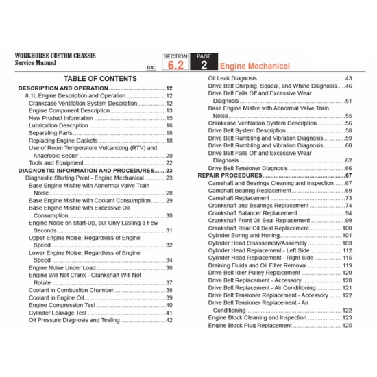 2007-2008 Workhorse R26 UFO Engine Mechanical Service Manual Download 2007-2008 Workhorse R26 UFO Engine Mechanical Service Manual Download