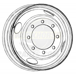 W0000020  -  Wheel Asm - 22.5 X 6.75 Offset 5.7, 8 Hole, Gray