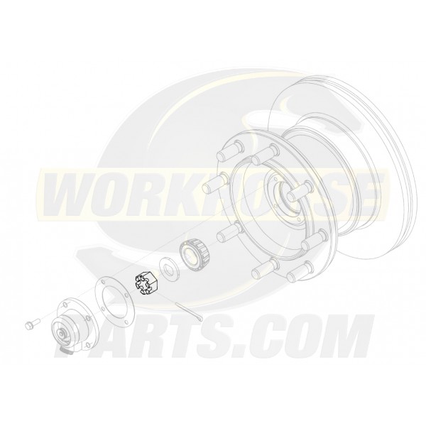 W8000021  -  Nut - Front Wheel Bearing (Spindle Nut) 