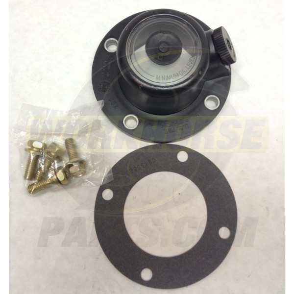 W8000124 - Front Axle Hub Cap Asm (includes Gasket & Mounting Screws)