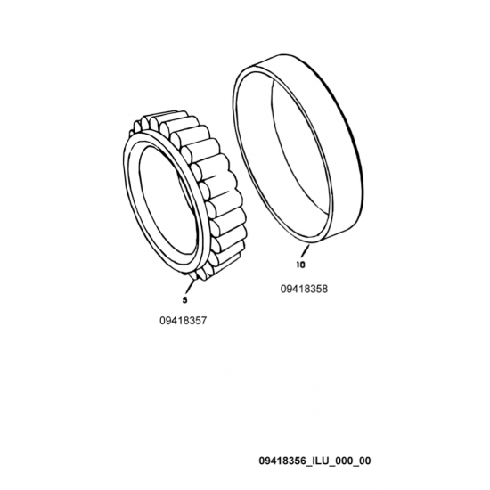 09418356 - Bearing Asm - Differential Drive Gear and Pinion (Outer) 09418356 - Bearing Asm - Differential Drive Gear and Pinion (Outer)