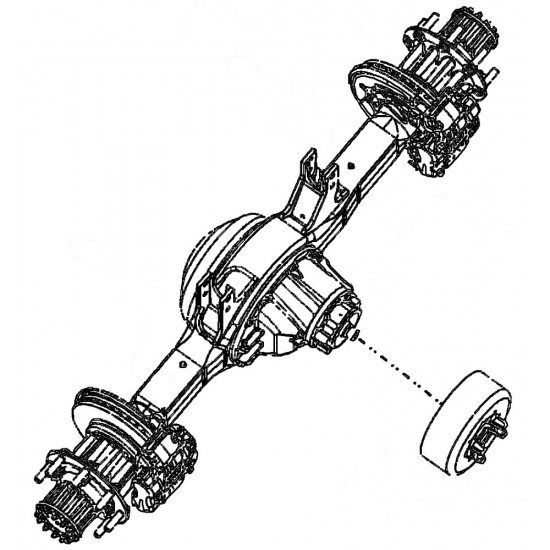 W0008123  -  Axle Asm - Rear (6.17 Ratio)(Dana 17060s/rd404)(70mm Quad)(w/park Brake)