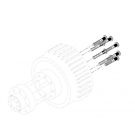 W8810703  -  Stud - Rear Wheel (Dual Rear Wheel Chassis w/ Drum)