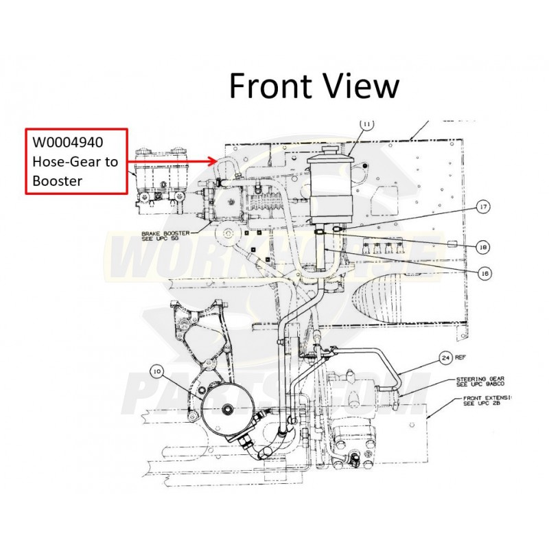 W0004940 - Hose Asm - Power Steering Booster Inlet - Workhorse Parts