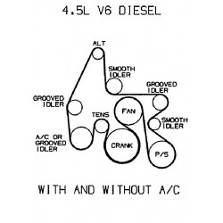 W0009741  -  Belt - Serpentine Engine without A/C Compressor