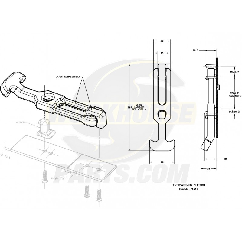 W0013757 Draw Latch Flexible Workhorse Parts