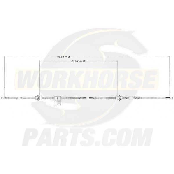 15022039  -  Cable Asm - Park Brake Front (Approx 98" Length)