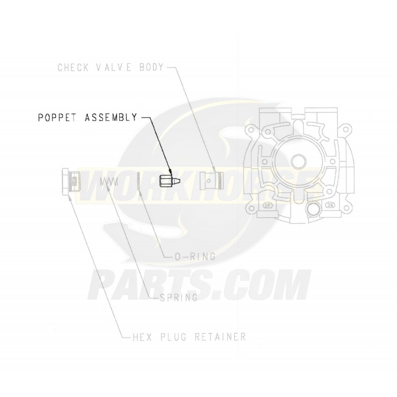 773776 J71 Park Brake Pump Poppet Valve Asm