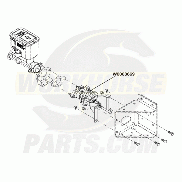 W0008669 (HydroBoost) Power Brake Booster Asm. 17.8" Spring (68mm