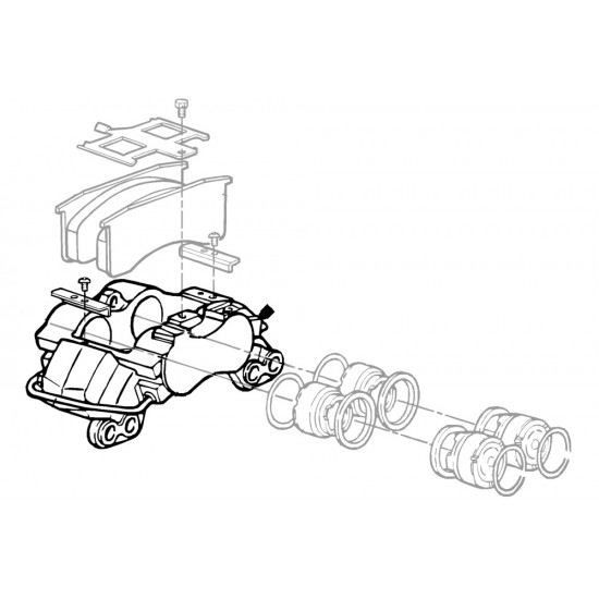W8832311  -  Quadraulic 70mm Piston Caliper Asm, RH Rear Or LH Front