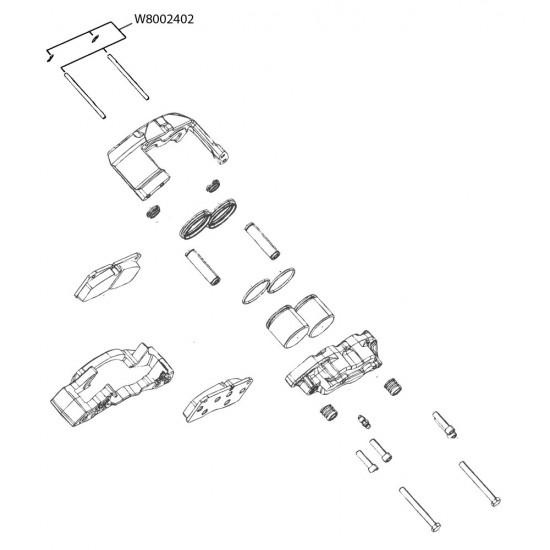 W8002402 - Brake Pad Slide Pin Kit for 2 Calipers (68mm Brembo)
