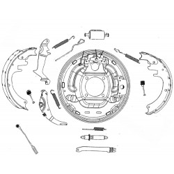 FRN452RK7 - P42 RH Rear Brake Backing Plate Asm w/ Shoes (JB8)
