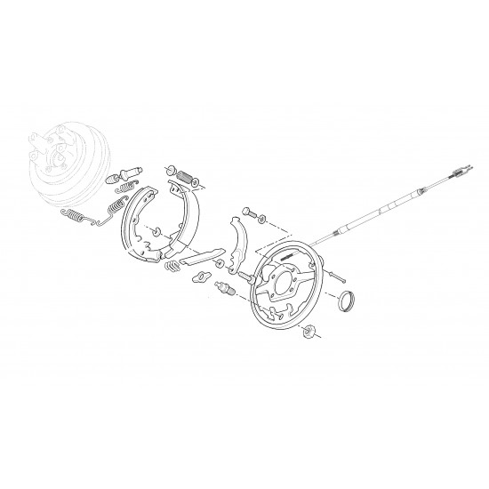 US2801-K  - Auto Park Brake Complete Backing Plate Asm w/ Cable