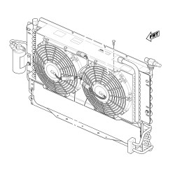 W0006533 -  A/C Condenser, Receiver Dryer, Twin Electric Fan & Engine/Trans Cooler Asm