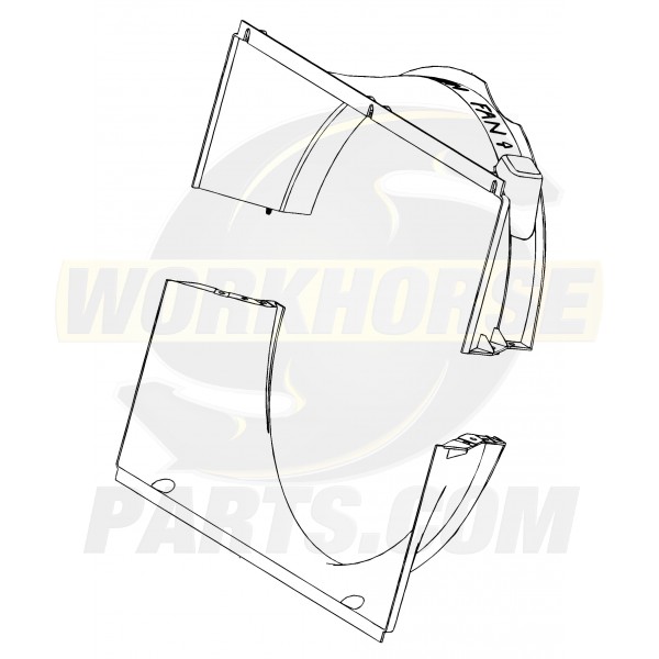 W8005661  -  Workhorse 8.1l Radiator Fan Shroud Kit (Upper And Lower)