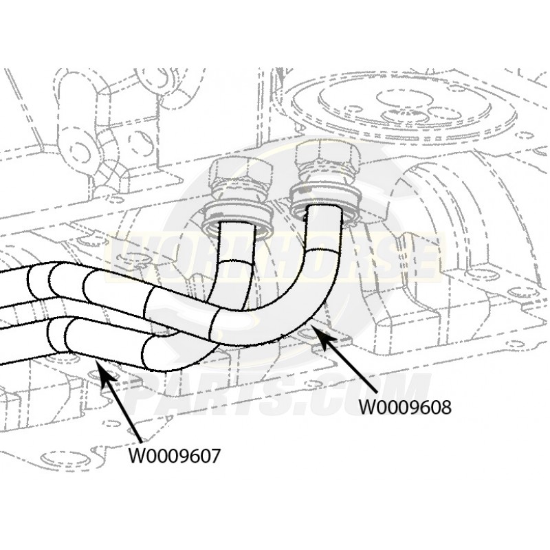 W0009608 Hose Asm Engine Oil Cooler Inlet Engine Outlet